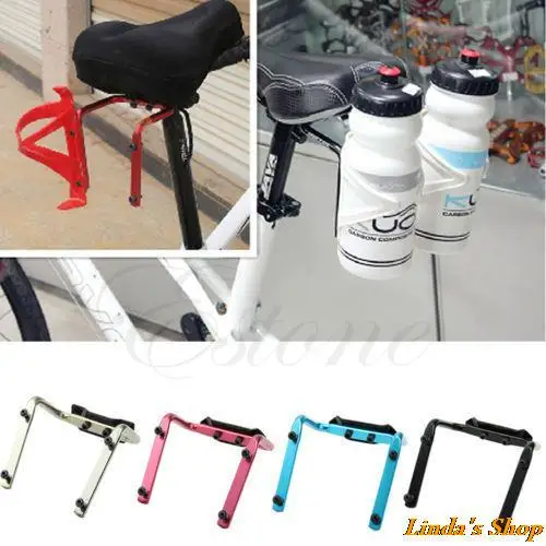Bike Bicycle Cycling Seat Post Back Double Water Bottle Holder Cage