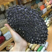 Diamond Для женщин из металла minaudiere вечерняя сумочка; BS010 кристалл кошелек Свадебная вечеринка коктейль цветок клатчем Шампанское/розовый/красный/серебристый