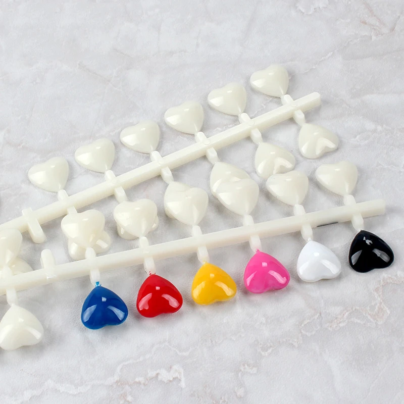 48Tips/set False Nail Color Card Transparent Natural Heart Nail Art Display Showing Shelf DIY Nail Practice Board Manicure Tools