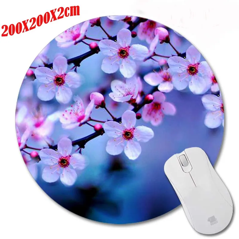 Blue pink flowers New Arrivals Round Texture Computer Loptop Desktop