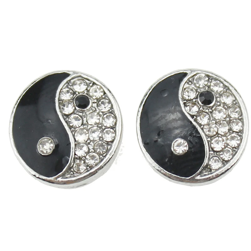 10 шт./партия Новые 12 мм оснастки ювелирные изделия сменный аксессуар Винтаж Инь-Ян оснастки подходят 12 мм кнопки браслет ожерелье