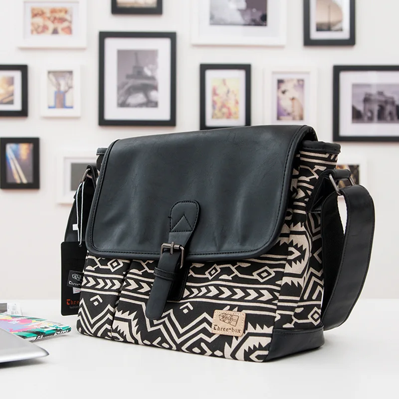 2016 New Arrival Fashion Canvas with Leather Women Messenger Bags