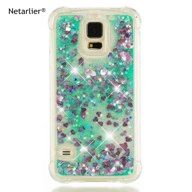 Netarlier Case for Samsung Galaxy S5 Luxury Glitter Stars Liquid Soft Silicone TPU Phone Cases in 5.1 inch Back Cover |