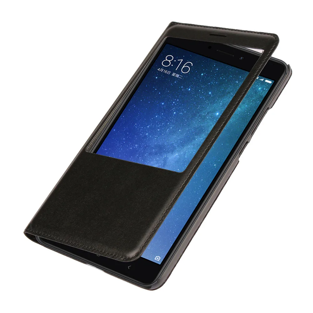 Uftemr чехол для телефона Xiaomi mi MAX 2 с окошком просмотра ответа на звонки кожаный