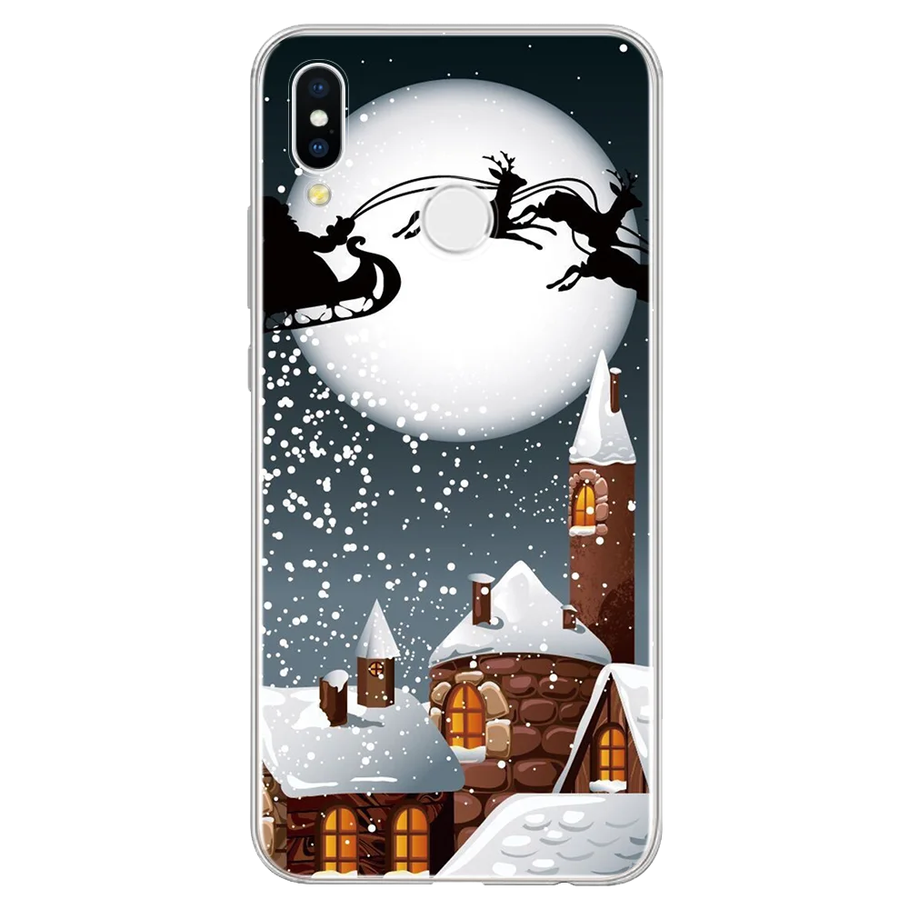 Рождественский чехол для Huawei P20 Pro P30 P8 P9 P10 Mate 10 20 30 Lite 2017 P Smart 2019 Honor 7A 8X 9 TPU