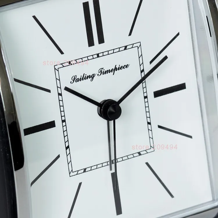 Новейшие парусные Часы Будильник из кожи и металла квадратная форма высокое качество кварцевые антикварные настольные часы