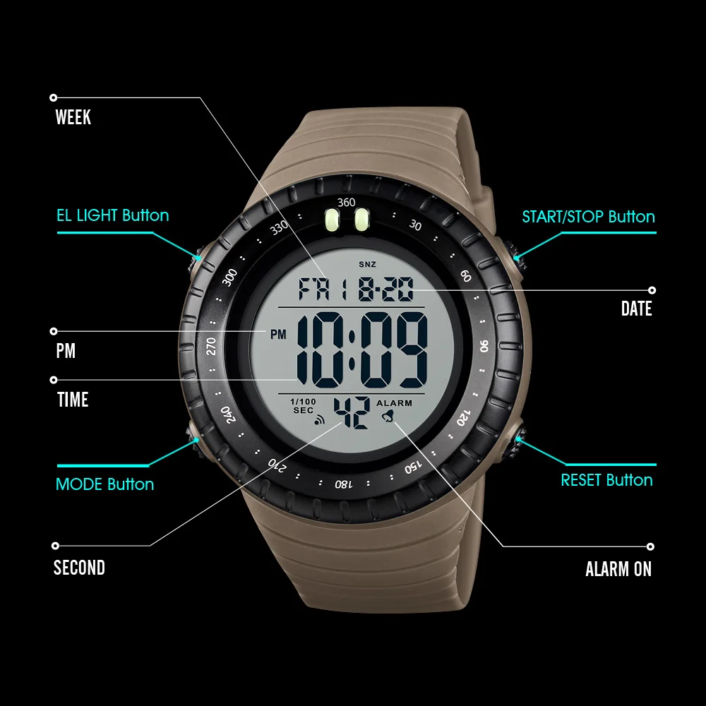 SKMEI Военные Спортивные часы для мужчин 50 м водонепроницаемый светодиодный цифровой мужские наручные часы защищенные часы мужские часы Relogio Masculino 1420