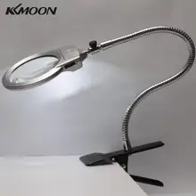 Loupe éclairée à Clip, bureau de lecture, loupe à grande lentille 2,5x 5x avec pince