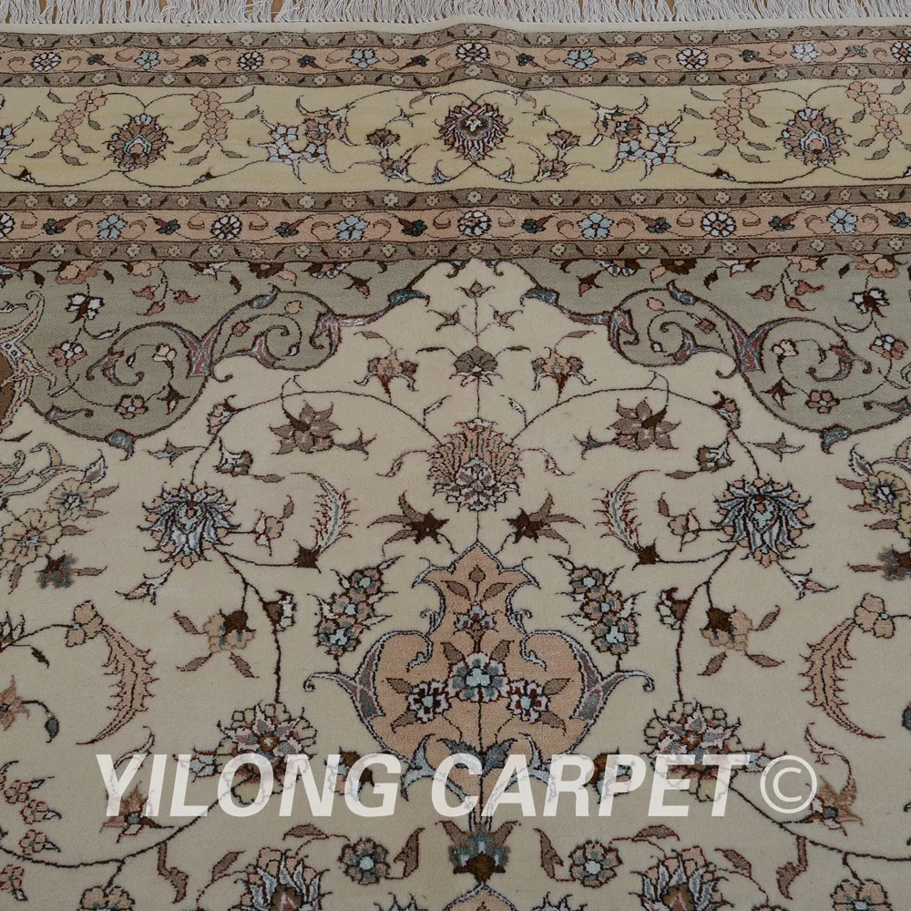 Yilong 8 'x 10' ручной работы ковры персидские бежевые изысканные шерстяные