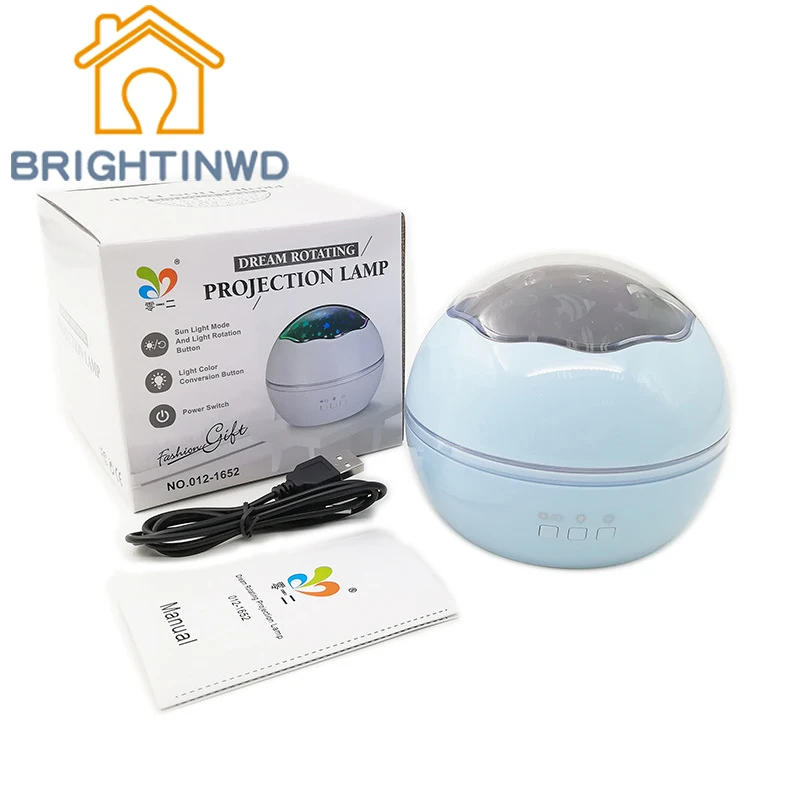 

BRIGHTINWD Small Ball Star Rotating Projection Lamp Baby Sleeping Underwater World Led Lights Dreamy Colorful Night Light