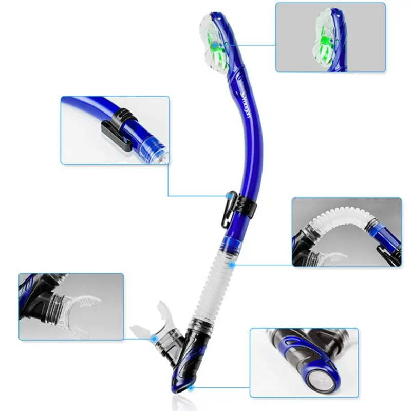 Полностью сухая дыхательная трубка для взрослых, силиконовая трубка для водяного охлаждения принадлежности для дайвинга, респиратор, оборудование для подводного плавания