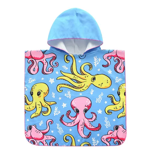 Детское банное полотенце с капюшоном, пончо для детей, Детский банный халат, быстросохнущее профессиональное Спортивное пляжное полотенце - Color: 10