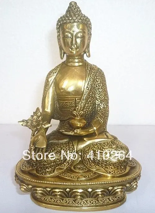 

0116P $old craft$ fast shipping Tibet Tibetan Buddhism Bronze Medicine Buddha Statue20CM