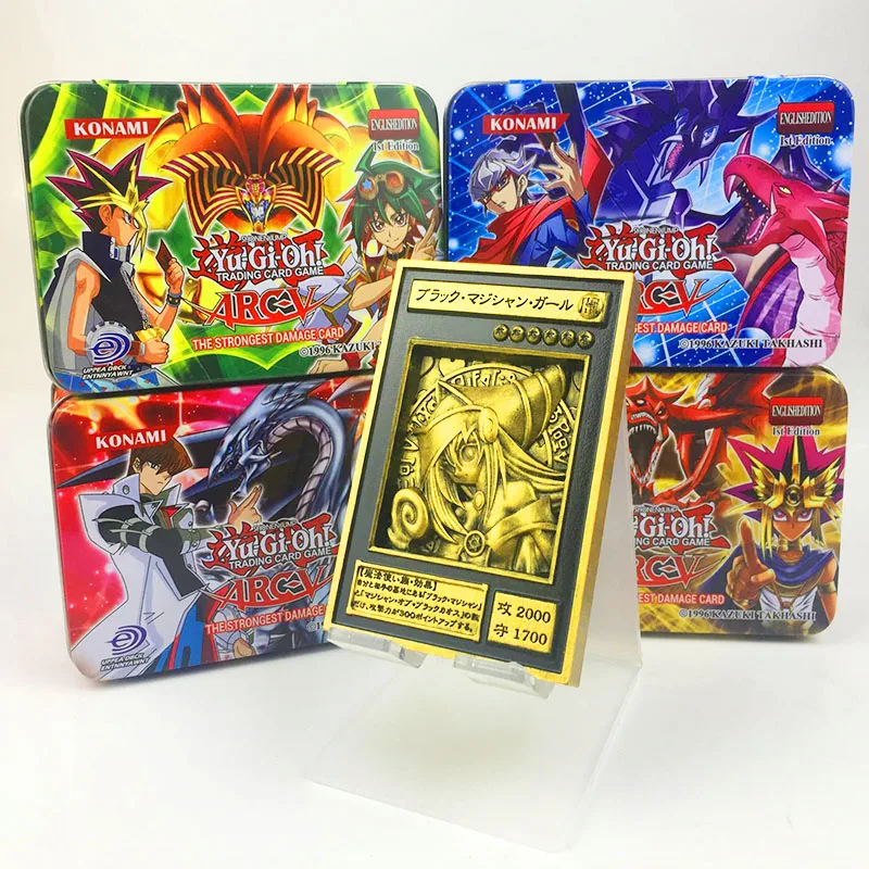 Yu Gi Oh Game Cards Classic YuGiOh Game English Cards Carton Collection cards with flash card and metal tin box toys