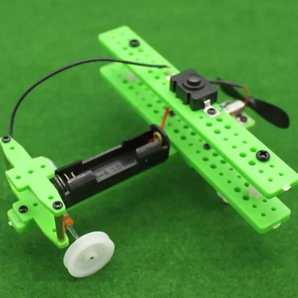 4 Wheels DIY Assembly Aircraft Kit with Air Reaction Force Airplane Science Toy Models for Kids DIY Making Craft Accs