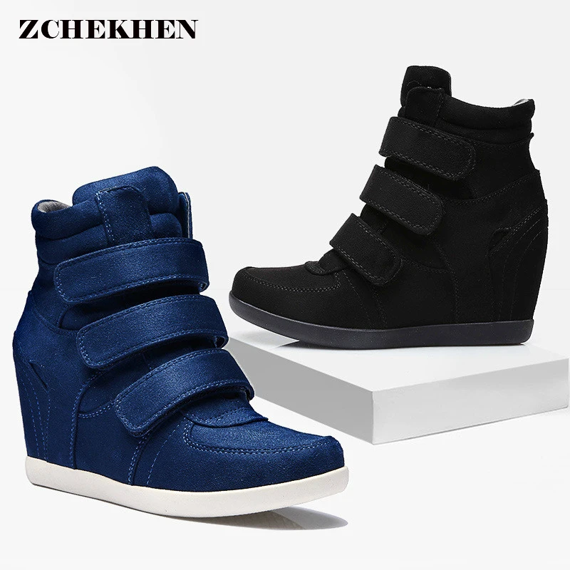 

Fashion Women Ankle Wedges Boots Women Casual Shoes Height Increasing snow boots Woman High Top Shoes Zapatos Mujer