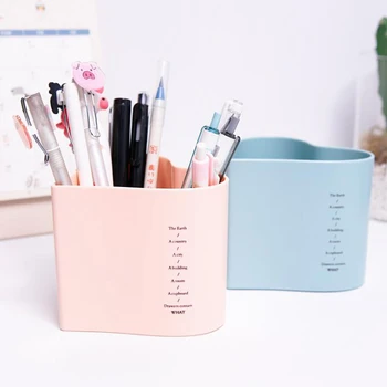 

1 Pcs Simple Style Plastic Heart Shape Desktop Organizers Pen Holders Pen Storage Box Pencil Pen Holder Containers Stationery