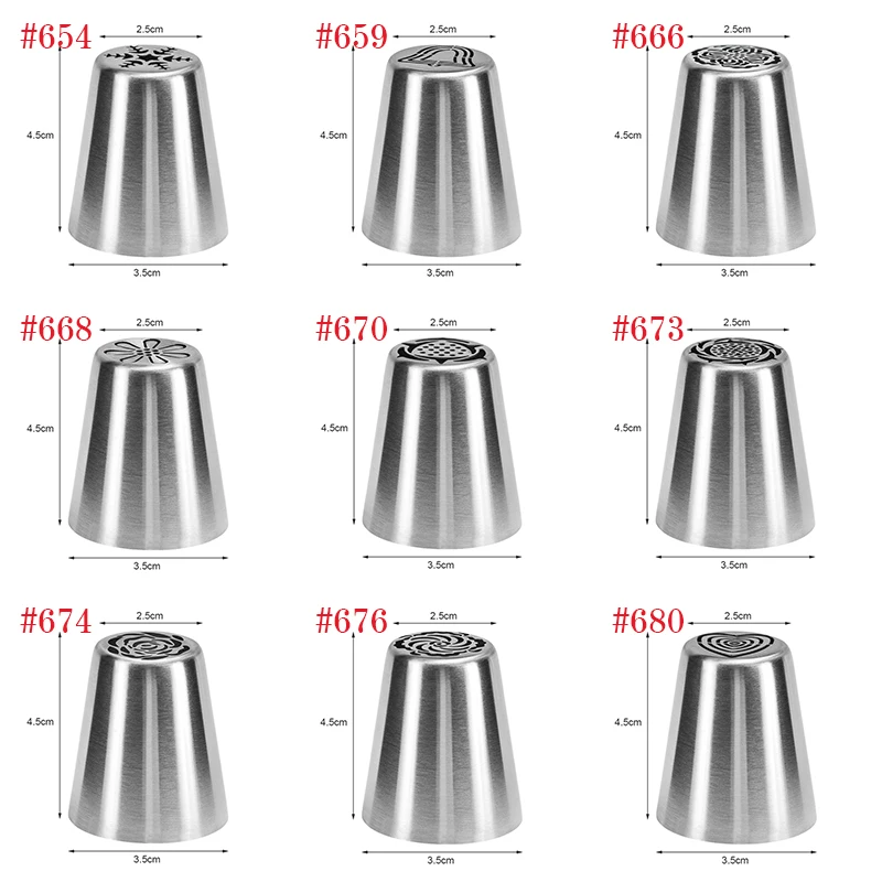 27 стилей русский тюльпан обледенение трубопроводов сопла из нержавеющей стали цветок крем Кондитерские насадки кекс украшения торта инструменты