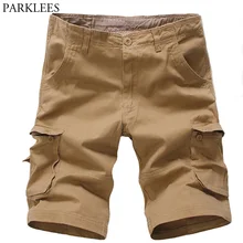 Брендовые мужские шорты Карго летние новые хлопковые свободные шорты мужские повседневные дизайнерские военные шорты больших размеров с карманами