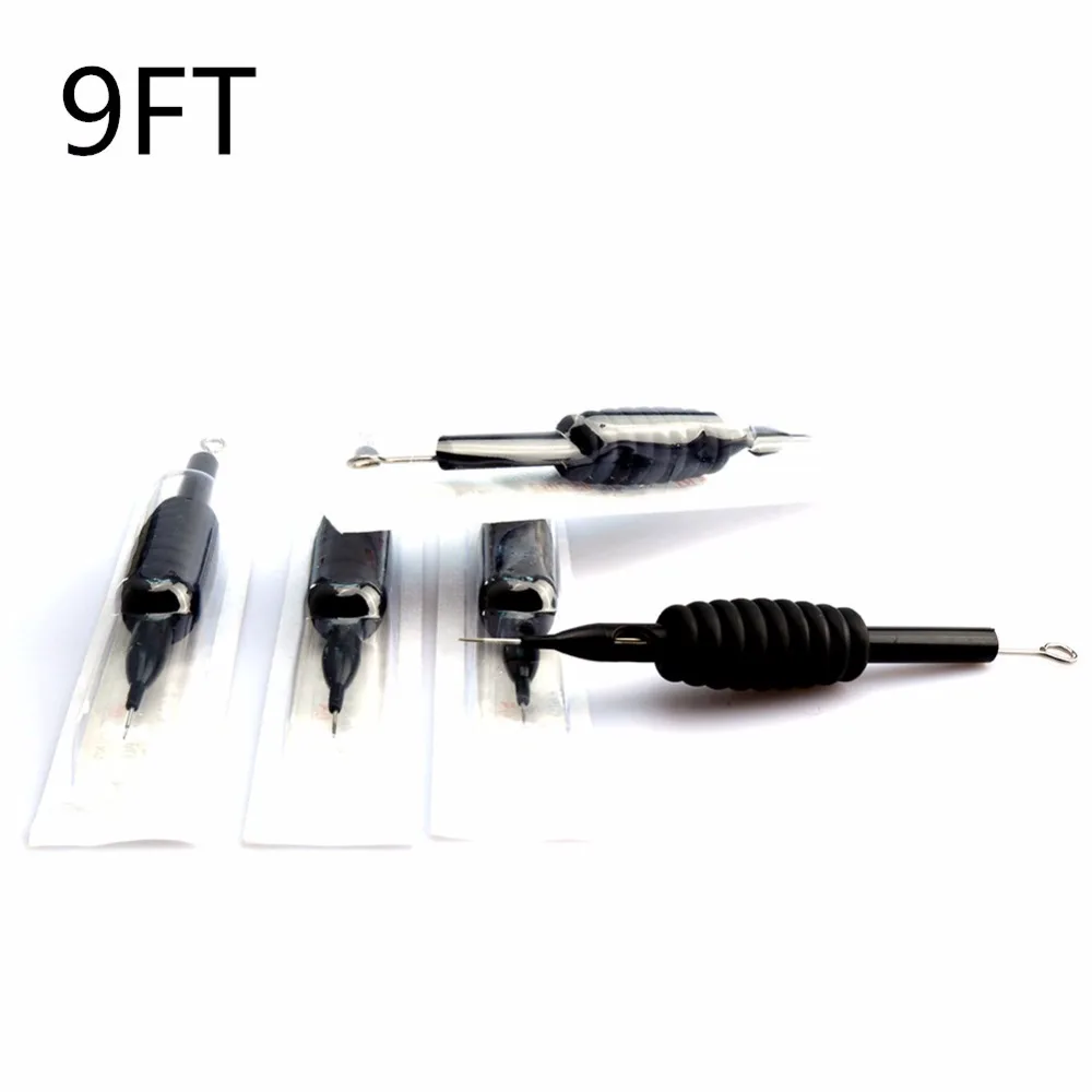 

5pcs Professional Disposable Non-slip Silicon Tattoo Tube Grip With Needles Round Tips Supplies Permanent Makesup 9FT