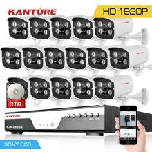 KANTURE HD безопасность 3.0MP 1920p видеонаблюдение уличная ahd-камера SONY 322 комплект 16Ch 1920*1080P DVR система массив светодиодов камера