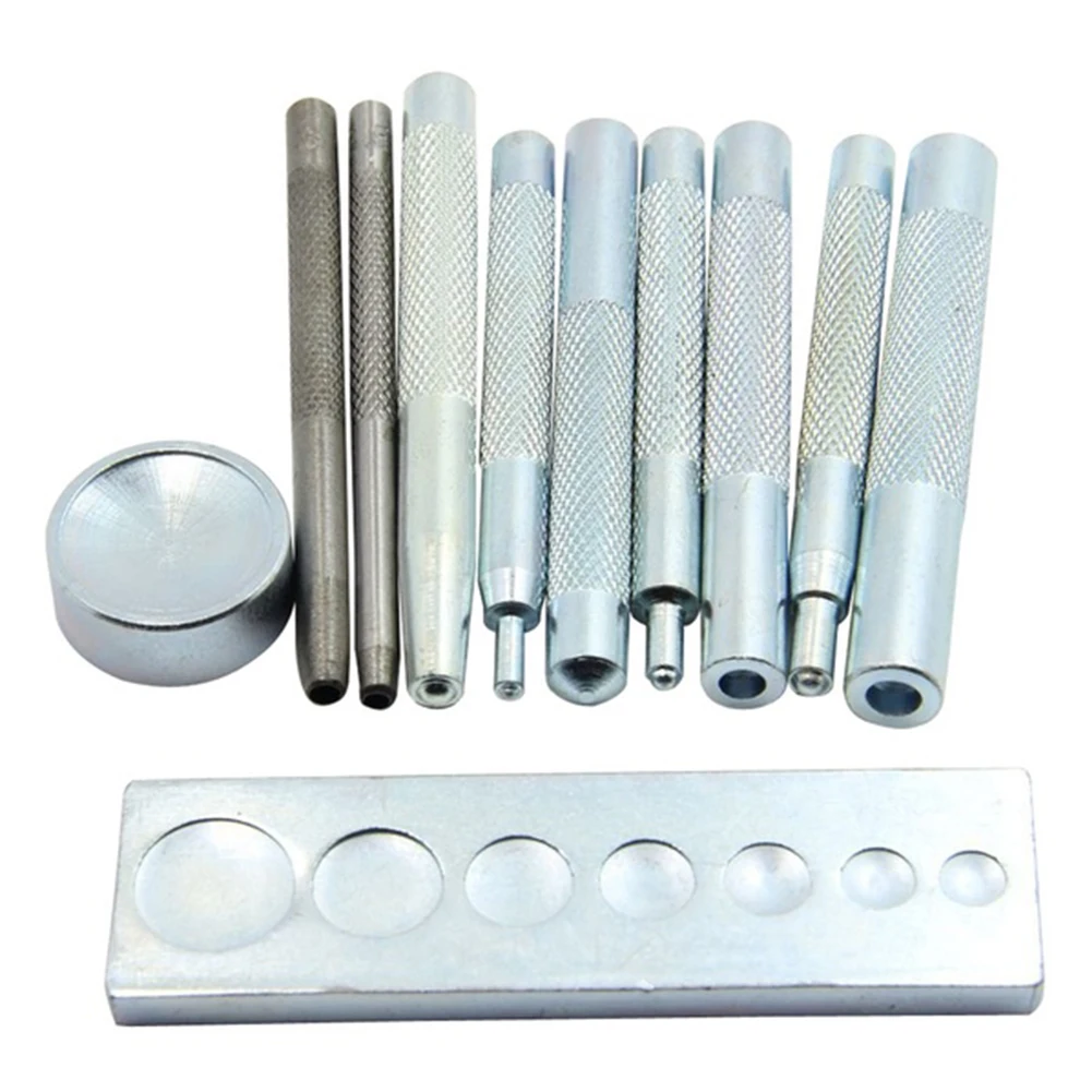 

11pcs Setter Base Accessories Press Studs Snap Rivet Home Handmade Fastener Buttons Leather Craft DIY Tool Kit Punch