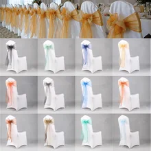 25 шт цветные чехлы с бантом из органзы, тюлевые пояса для свадьбы, памятные события и вечерние банкетные рождественские украшения