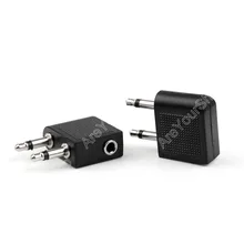 Areyourshop Hot Sale 50Pcs Airplane Air Plane 3 5mm Stereo Headphone Earphone Socket Adapter Connector