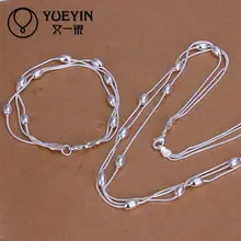 Модный посеребренный ювелирный набор для женщин свадебные комплекты ювелирных изделий Дешевое Ожерелье Браслеты