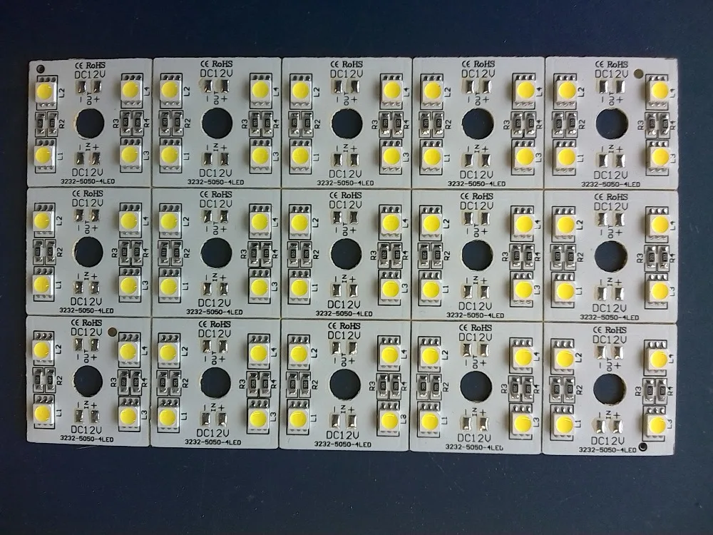 3000X 4LEDs 5050 Warm white 2700 3000K led with module light 30X30mm with 5mm hole ip30 12V
