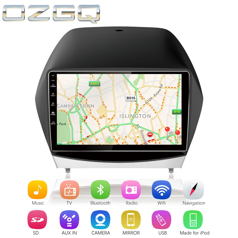 Excellent OZGQ Android 7.1 Car Player For Hyundai IX35 / Tucson ix35 2009-2015 Car GPS Navigation WI-FI 3G 4G Bluetooth Radio TV Video 2