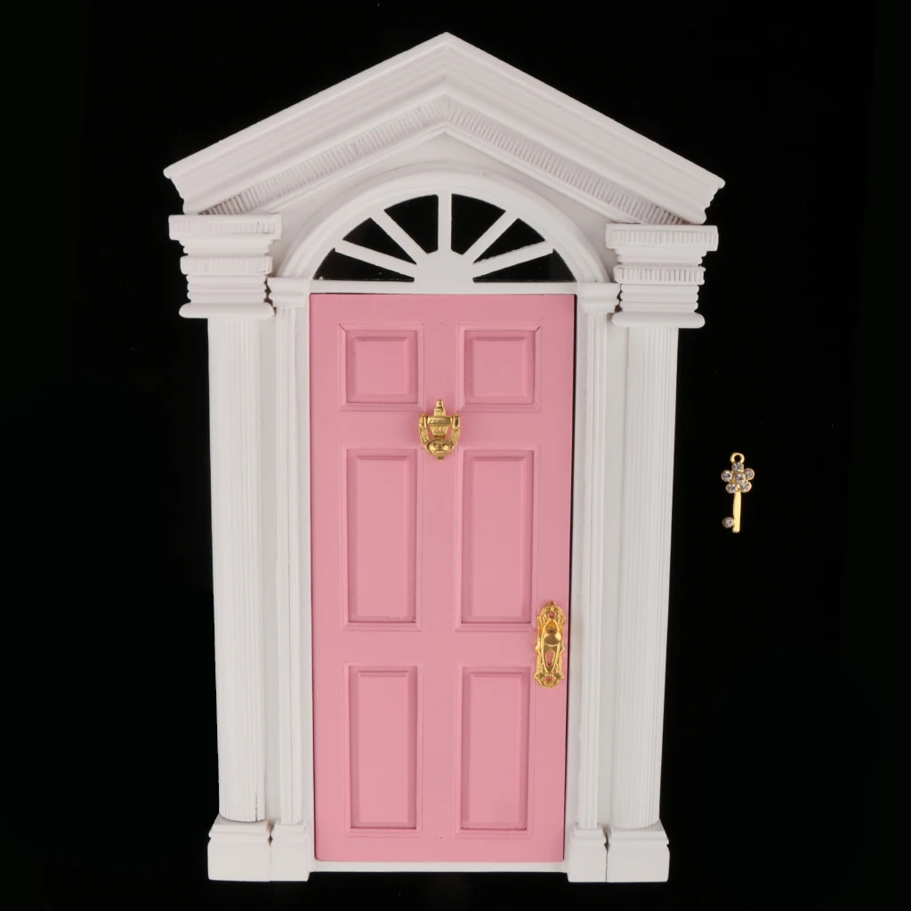 DIY 1:12 Кукольный домик Миниатюрный Деревянный Европейский Стиль ворота виллы дверь 1/12 Кукольный дом Декор Мебель игрушки для детей подарок
