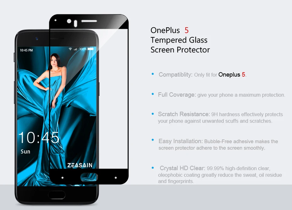 2 Pack Original ZEASAIN 9H Full Cover Tempered Glass Screen Protector For OnePlus 5 Five OnePlus5 One Plus 5 1+5 Pro Prime Film (5)