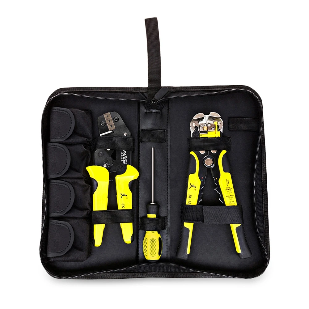 

Crimping 4 in 1 Wire strippers 24-10 AWG Multifunctional Ratchet Crimping Tool Wire Strippers Terminals Pliers Screwdriver Kit