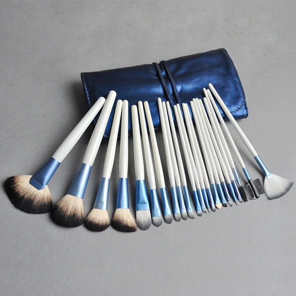 22 pcs Professional Pretty White Wood Handle Cosmetic Make Up Brush