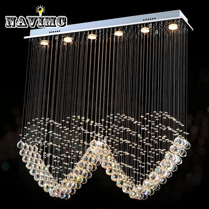 

Modern Heart-shaped LED Chandelier Lamp Crystal for Villa Mall with Ac 110 To 240v