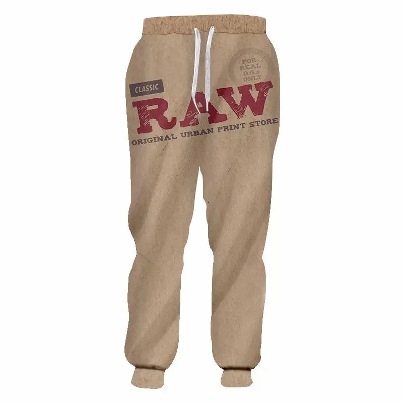

Custom Men Women Sweatpants Raw Paper Blunts 3D Print Jogger pants Casual Trousers Hip Hop Elastic Waist Funny Plus Size S-5XL