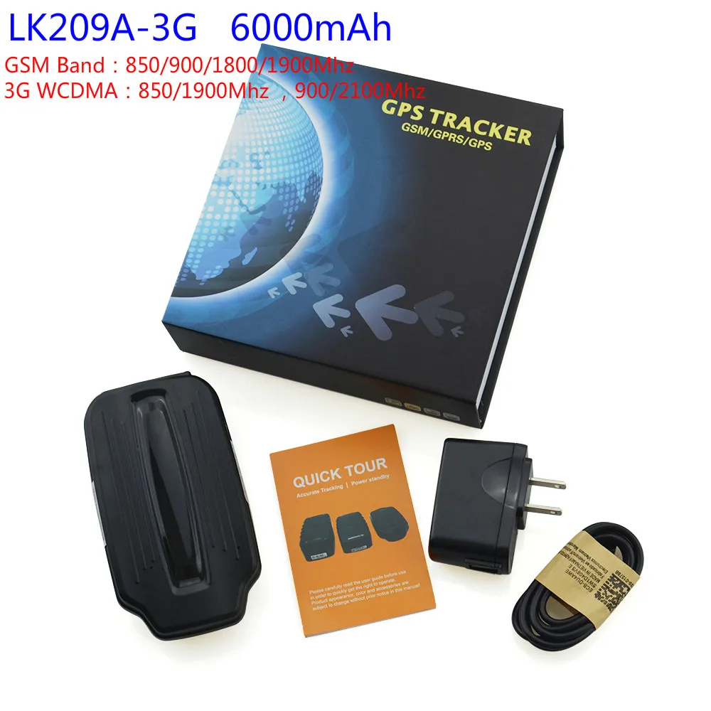 LK209 трекер LK209A/LK209B/LK209C 2G 3g Автомобильный gps трекер локатор водонепроницаемый Магнит WCDMA GSM отслеживание в реальном времени отброшенная сигнализация - Цвет: LK209A-3G With box