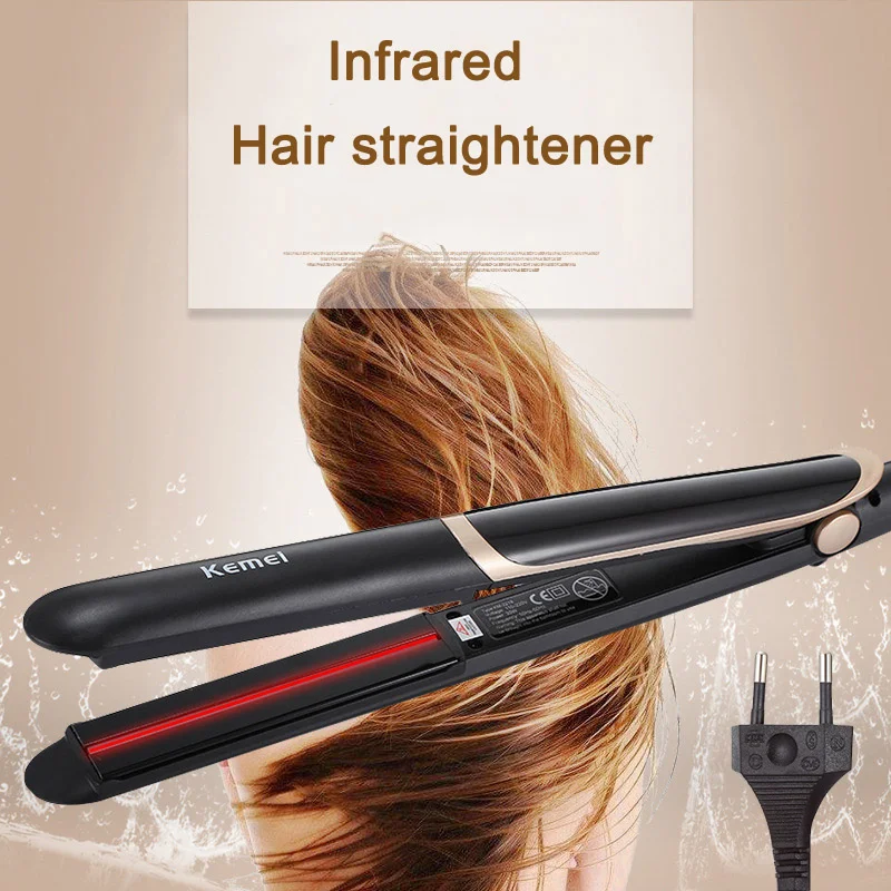 

Nano Ceramic Plate Hair Straightener Curler Infrared Hair Care Home Travel Use SSwell