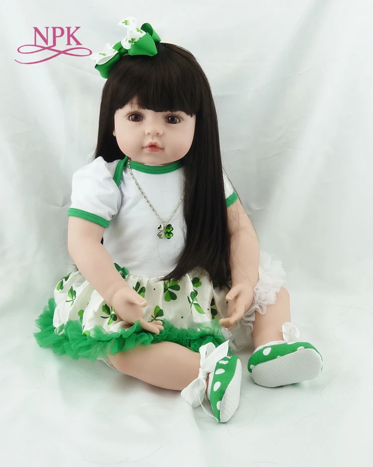 

bigs 60cm 6-9Month size Reborn toddler girl doll Baby Doll Toys reborn with Long hair Realistic Baby Dolls 100% Handmade