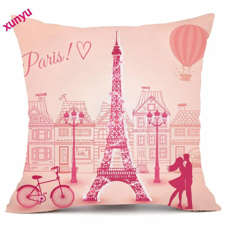 Чехол XUNYU Paris Подушка с башней 45x45 см чехол для подушки дома декоративная