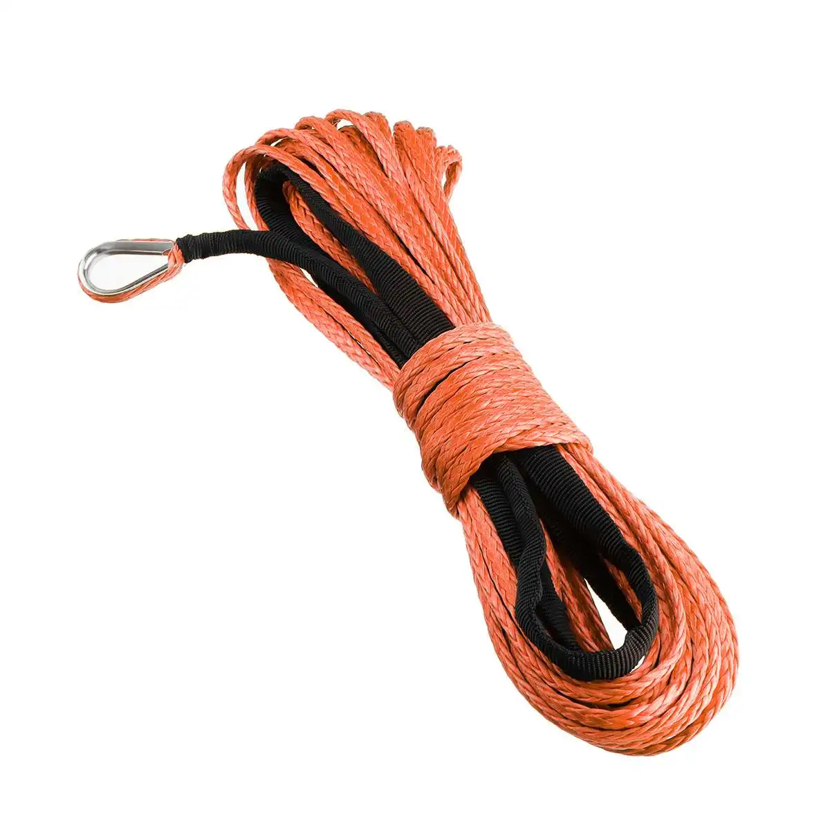 15 м 7700LBs трос лебедки Веревка кабель с оболочкой синтетический буксировочный трос Автомойка техническое обслуживание веревка для ATV UTV Off-Road - Название цвета: Оранжевый