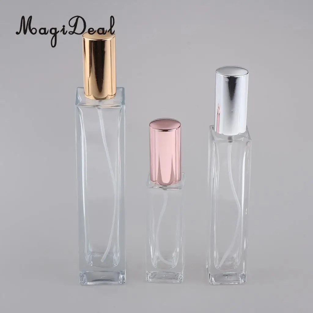 2Pcs Empty Spray Bottle Travel Glass Perfumes Atomizer Pump 30/50/100ml
