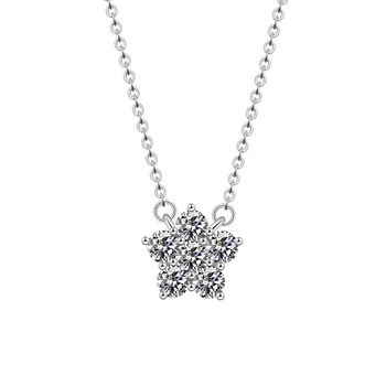 

10PCS Fine Jewelry Crystal Zircon Five-Pointed Star Pendant Necklace For Women Clavicle Chain Statement kolye collares bijoux
