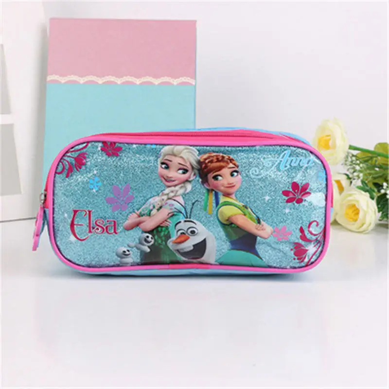 

Disney Frozen cartoon case pencil student Elsa stationery box cartoon pencil bag cosmetic boy girl gift mickey Elsa Anna