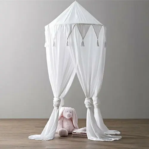 

Kid Baby Bed Canopy Bedcover Solid Mosquito Net Curtain Bedding Round Dome Tent Cotton Crib Netting