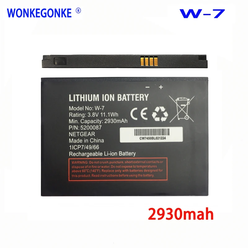 Аккумулятор WONKEGONKE W7 для Netgear Sierra Aircard 790S 810S беспроводной роутер с аккумулятором 2930