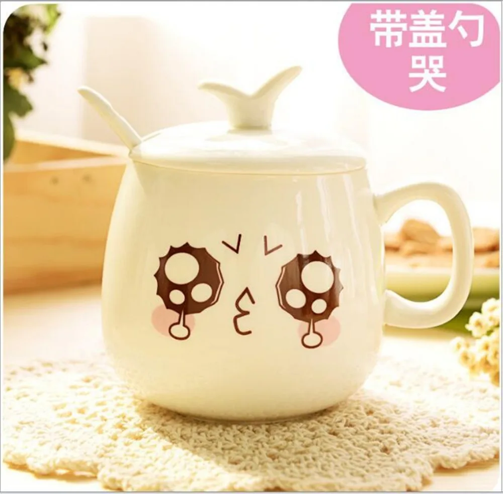 Gratis Pengiriman 320 ML Kartun Lucu Ekspresi Keramik Air Mug