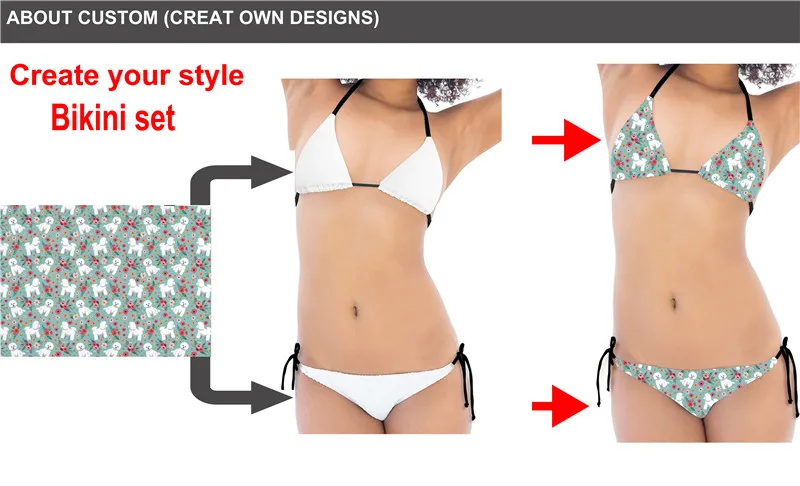 INSTANTARTS заказной 3D печати женщин Swxy бикини набор летняя пляжная одежда купальник треугольник Холтер из двух частей купальники
