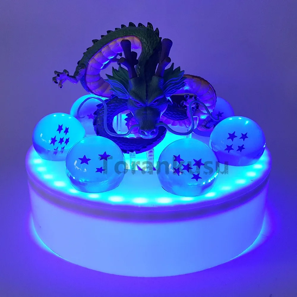 Dragon Ball Z shenron синий светодиод хрустальный шар ПВХ фигурку Набор Аниме Драконий жемчуг Z Сон Гоку фигурка DBZ LED модель игрушки